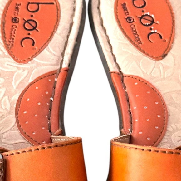 b.o.c Born Concepts Orange Leather Buckle Sandals Size 8 - Picture 7 of 9